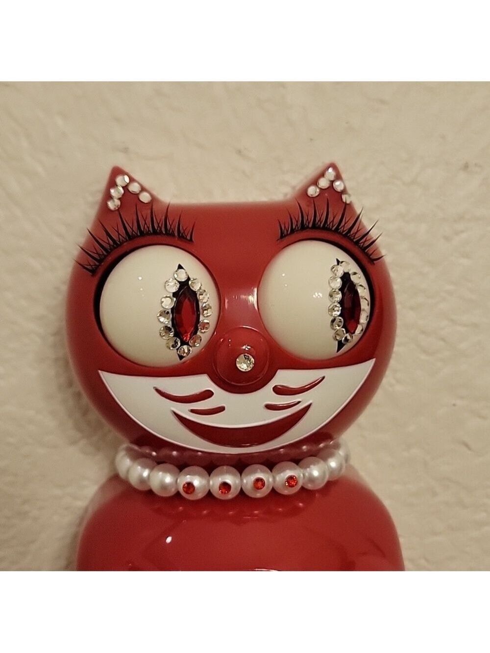 Jeweled Scarlet Red Lady Kit-Cat Klock clock SUPER RARE